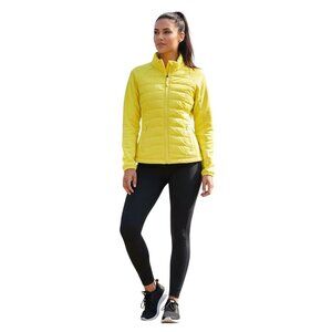 Calvin Klein Performance Bright Yellow Down Full Zip Pockets Puffer Jacket SizeM